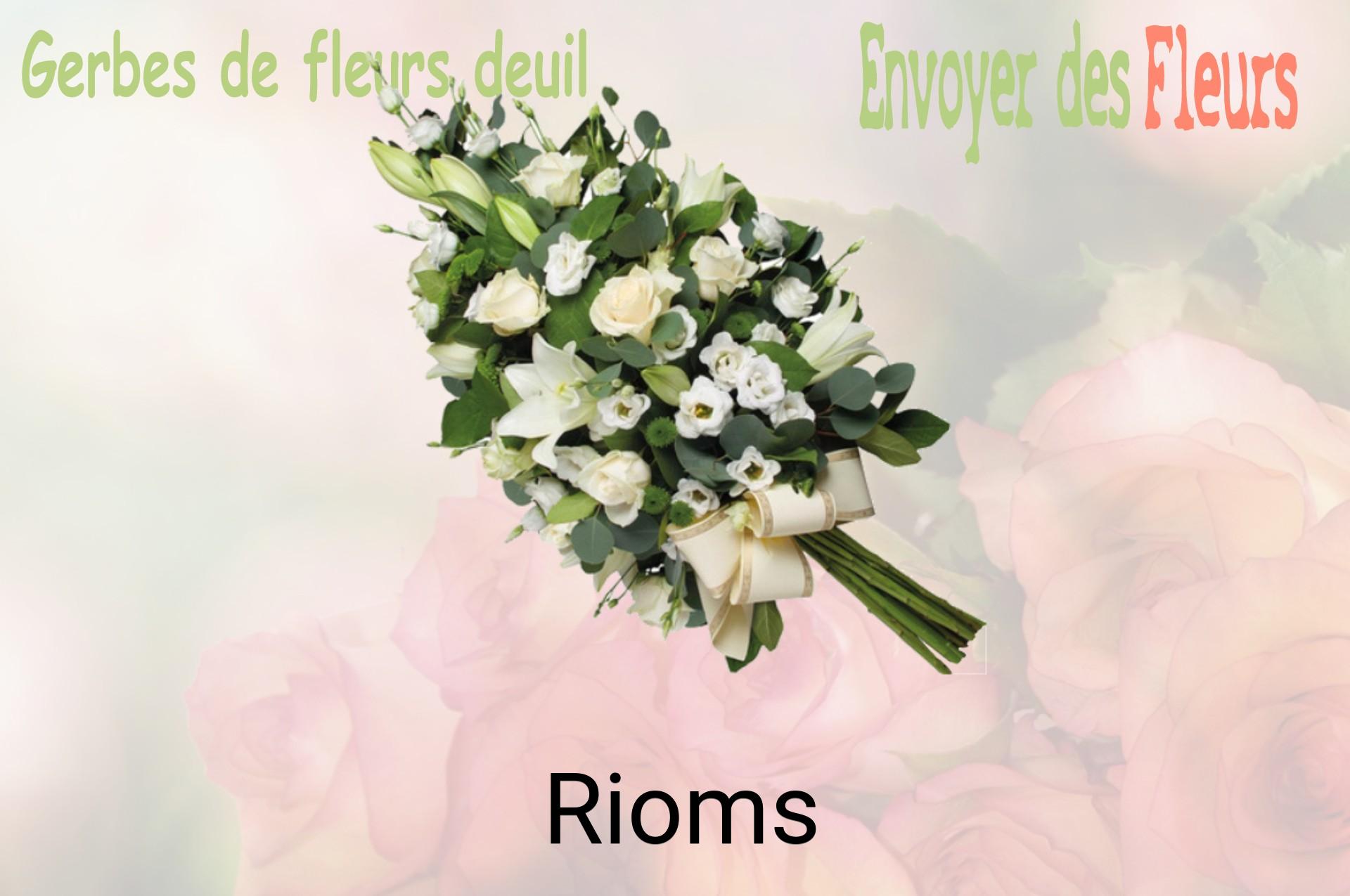 Gerbe de fleurs de deuil livrée à Rioms